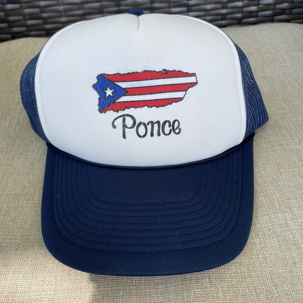 Ponce Puerto Rico Vintage Trucker Snap Back Flag Baseball Hat Adjustable